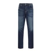 Katoenen Five-Pocket Jeans met Leren Patch Diesel , Blue , Heren