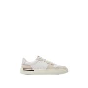 Witte Leren Sneakers Trendy Design Hugo Boss , White , Heren