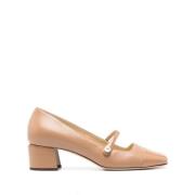 Beige Leren Vierkante Neus Hakken Jimmy Choo , Beige , Dames