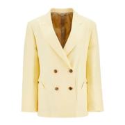 Elegant Linen Nightbreak Blazer Blazé Milano , Yellow , Dames