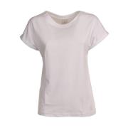 Katoenen T-shirt met ronde hals Eleventy , White , Dames