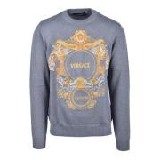 Katoenen Collectie Maglia Shirt Versace , Gray , Heren