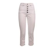 Wijde Katoenen Jeans Enkel Lengte Dondup , White , Dames