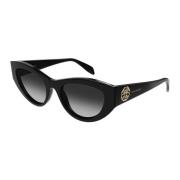 Zwart/Grijs Zonnebril Am0377S Alexander McQueen , Black , Dames