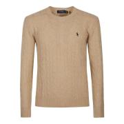 Camel Melange Trui met Lange Mouwen Polo Ralph Lauren , Beige , Heren