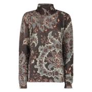 Geribbelde wollen coltrui met paisley Etro , Multicolor , Dames