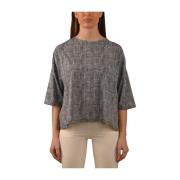 Gestreept T-shirt met korte mouwen RRD , Gray , Dames