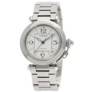 Pre-owned Stainless Steel watches Cartier Vintage , White , Dames