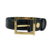 Pre-owned Leather belts Bvlgari Vintage , Black , Heren