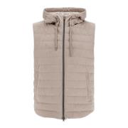 Gewatteerde Mouwloze Hooded Vest in Grijs Herno , Beige , Heren