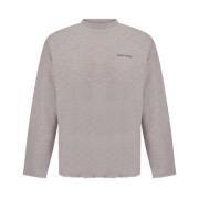 Gemêleerde Rib Sweatshirt met Ruwe Snit Daily Paper , Beige , Heren