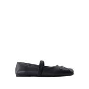 Zwarte Leren Mary Jane Sneakers Marni , Black , Dames