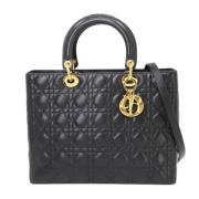 Pre-owned Leather handbags Dior Vintage , Black , Dames