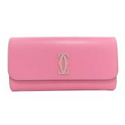 Pre-owned Leather wallets Cartier Vintage , Pink , Dames