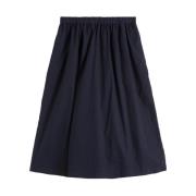 Asymmetrische Katoenen Popeline Rok Aspesi , Blue , Dames