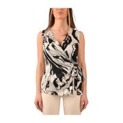 Grafische Bloemen Gekruiste Top Pennyblack , Multicolor , Dames