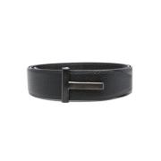 Omkeerbare leren T-riem, Zwart Tom Ford , Black , Unisex