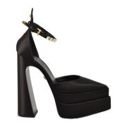 Collectie Schoenen van Polyester en Leer Versace , Black , Dames