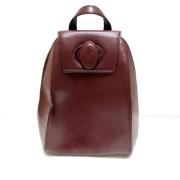 Pre-owned Leather backpacks Cartier Vintage , Brown , Dames