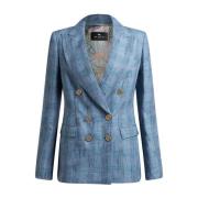 Lichtblauwe Stijlvolle Jassen Etro , Blue , Dames