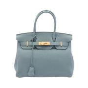 Pre-owned Leather handbags Hermès Vintage , Blue , Dames