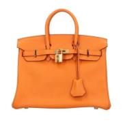 Pre-owned Leather handbags Hermès Vintage , Orange , Dames