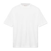 T-shirt met geborduurd logo Marni , White , Heren