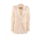 Elegante Crepe Blazer met Revers Twinset , White , Dames