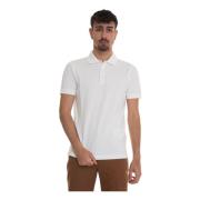 Polo T-shirt met logo in gestructureerde stof Fay , White , Heren