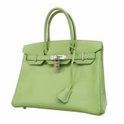 Pre-owned Leather handbags Hermès Vintage , Green , Dames