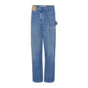 Blauwe Logo Jeans JW Anderson , Blue , Heren