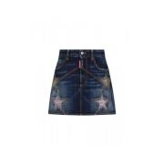 Denim Minirok met Sterrenversiering Dsquared2 , Blue , Dames