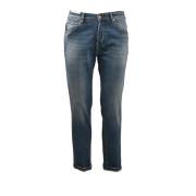 Indigo stretch denim jeans PT Torino , Blue , Heren