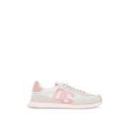 Witte Roze Logo Sneakers Dolce & Gabbana , Multicolor , Dames