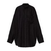 Zijden shirt met zak Balenciaga , Black , Dames