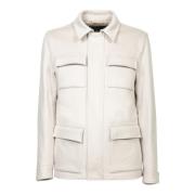 Elegant Ivory Cashmere Jacket Herno , White , Heren