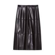 Midi Jersey Rok met Wijd Uitlopende Snit Pennyblack , Black , Dames