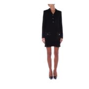 Zwarte gebreide jurk met V-hals Blugirl , Black , Dames