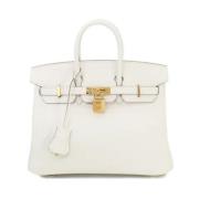 Pre-owned Leather handbags Hermès Vintage , White , Dames