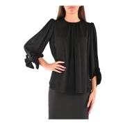 Zwarte Blouse Damesmode Stijl Elisabetta Franchi , Black , Dames