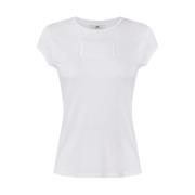 Modal Geborduurd T-shirt Elisabetta Franchi , White , Dames