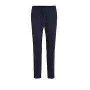 Polyester Twill Stretch Broek Calvin Klein , Blue , Heren