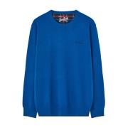 Blauw Logo Jersey Sweaters MC2 Saint Barth , Blue , Heren