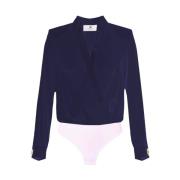 Georgette Body met Lange Mouwen en Ruches Elisabetta Franchi , Blue , ...