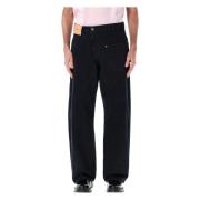 Zwarte Twisted Workwear Denim Broek JW Anderson , Black , Heren