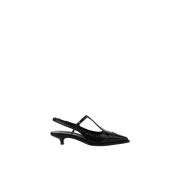 Patentleren Kitten Heel Slingback Pumps Miu Miu , Black , Dames