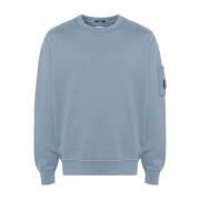 Denim blauwe ronde hals sweatshirt C.p. Company , Blue , Heren