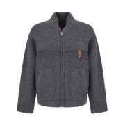 Geribbelde Crew Neck Wollen Vest MCM , Gray , Heren