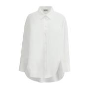 Asymmetrische Katoenen Shirt met Geborduurd Logo The Attico , White , ...