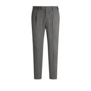 Wollen broek met relaxte pasvorm PT Torino , Gray , Heren